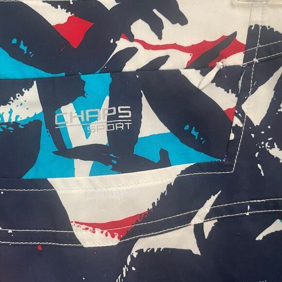 Chaps Sport Size 8 Golf Skort Skirt Attached Short Red Blue Floral Preppy - Picture 3 of 6